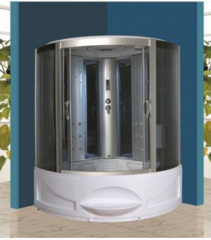 كابينة مغطس زجاج مزخرف سستيم كامل جت نحاس صيني 150 × 150 × 220 سم # js-720